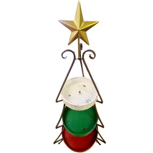 3 Tray Vintage Floor Standing Metal Christmas Stand - 1.2 meters