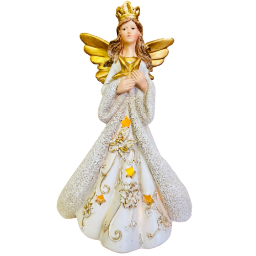 300mm Resin Gold Angel With Star