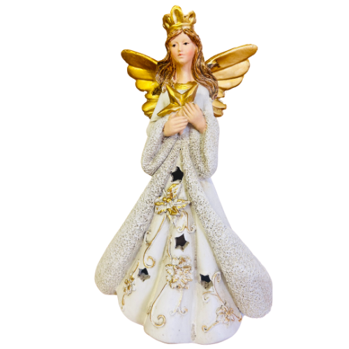 300mm Resin Gold Angel With Star