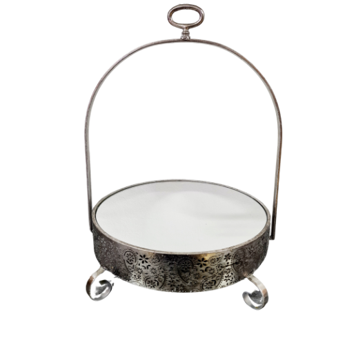Medium Round Mirror Tray With Handles