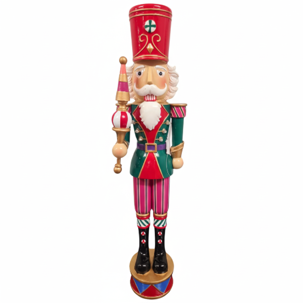 Classic Nutcracker With Pink Striped Pants (Light Up) - 460mm