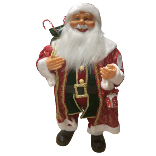 800mm Red & Gold Santa with Candy Cane In Sack