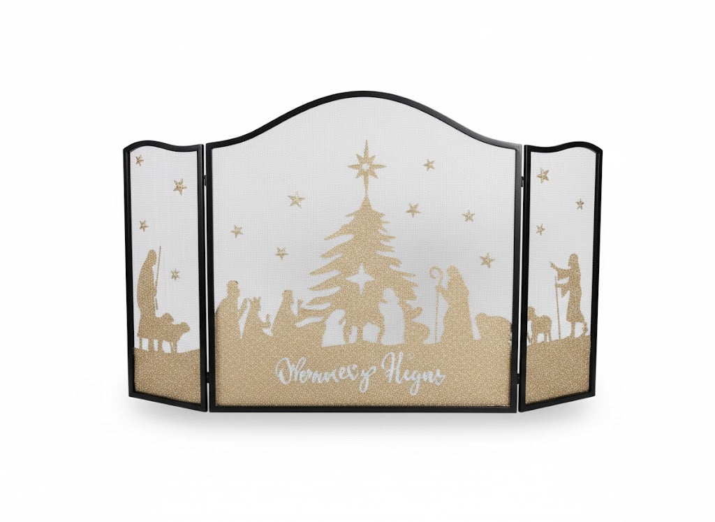 Elegant Nativity Scene Fireplace