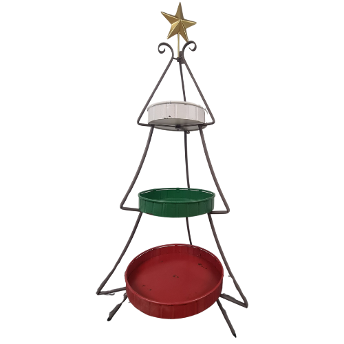 3 Tray Vintage Floor Standing Metal Christmas Stand - 1.2 meters