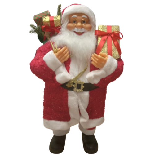 800mm Red & Gold Santa with Gift and Sack