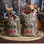 Rudolph Christmas Sack - Vintage Personalised Black/Red - 80cm x 53cm