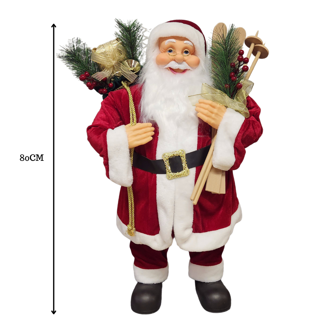 80cm Classic Santa with Skis