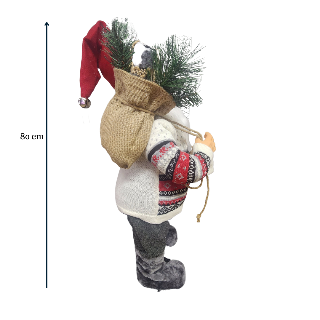 80cm Ski  Santa (Red/Grey/White)