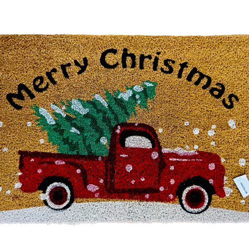 Truck With Tree's Christmas Mat