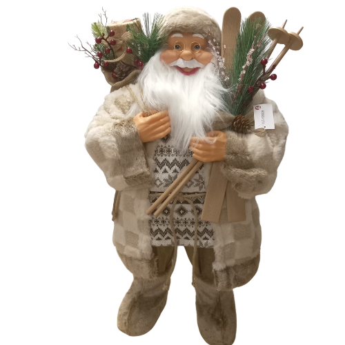 Brown Boots Santa with Skis – 80 cm