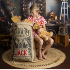 Rudolph Christmas Sack - Vintage Personalised Black/Red - 80cm x 53cm