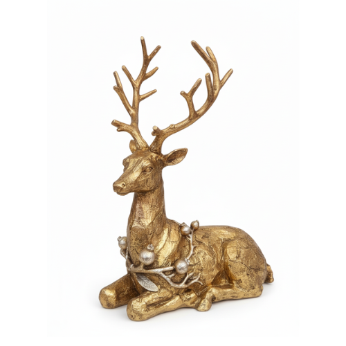 Gold Sitting Reindeer