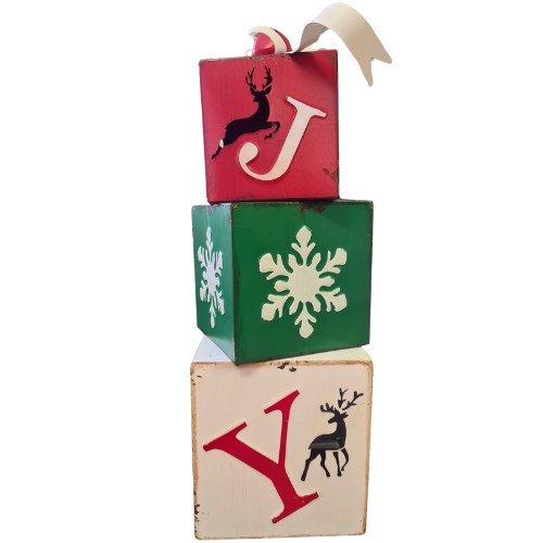Vintage Metal JOY Gift Boxes – 60 cm