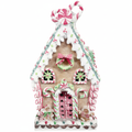 Candy Cane Gingerbread House with Lights – 37 cm