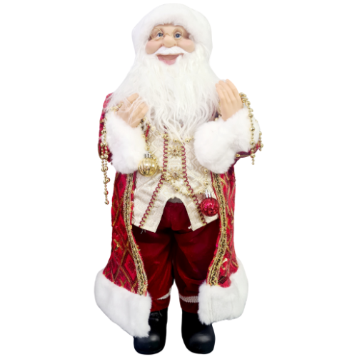 600mm Red &  Gold Santa With Hanging Decor