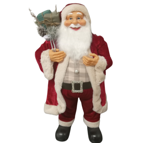 900mm Heritage Santa- Red Velvet & Tartan