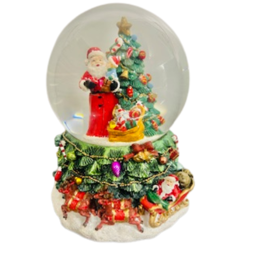 120mm Santa With Child Snow Globe