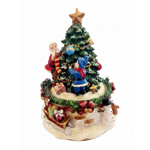 Santa & Children By Christmas Tree