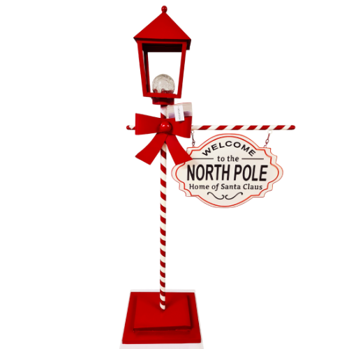 1,2m Metal Home Of Santa Claus Sign