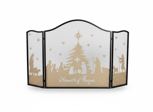 Elegant Nativity Scene Fireplace