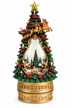 Santa's Sleigh Christmas Tree Snow Globe