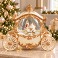 Santa Gold Royal Carriage Snow Globe