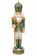 Mint green & Gold Nutcracker with Stick
