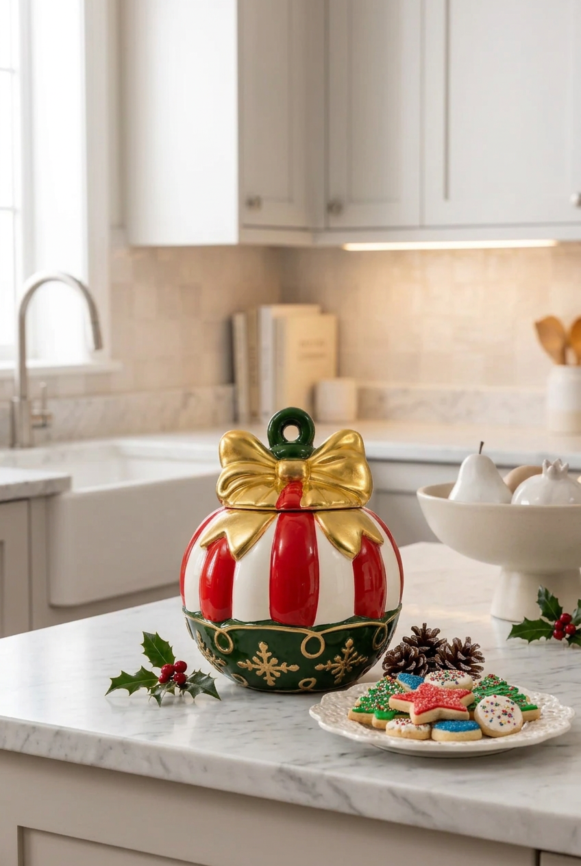 Bauble Cookie Jar – 18 cm (Hand painted)