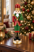 Royal Red & Gold Nutcracker With Christmas tree