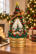 Santa's Sleigh Christmas Tree Snow Globe