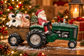 Santa with Green Tractor