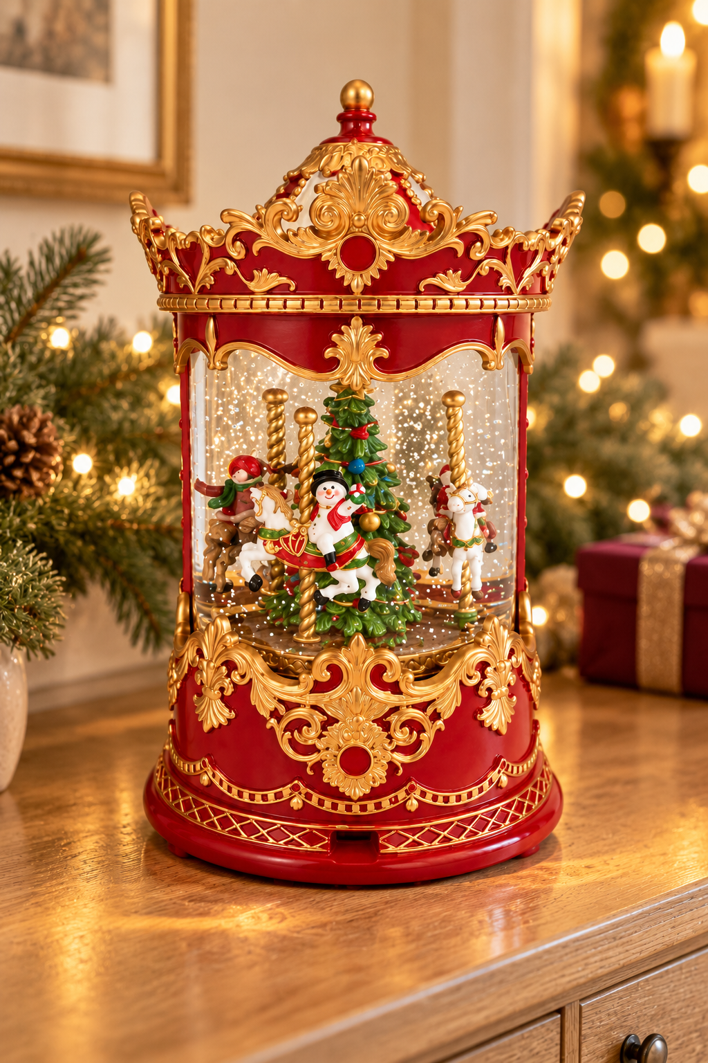 Christmas Magic Carousel Snow Globe