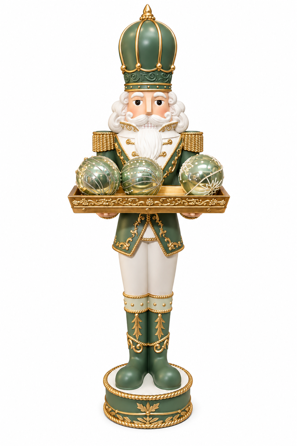 Mint Green & Gold Nutcracker with Decorative tray