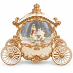 Santa Gold Royal Carriage Snow Globe