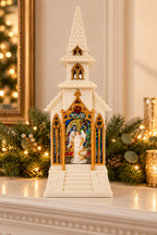 Ivory & Gold Stained Glass Angel Church