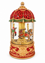 Festive Reindeer Carousel Snow Globe
