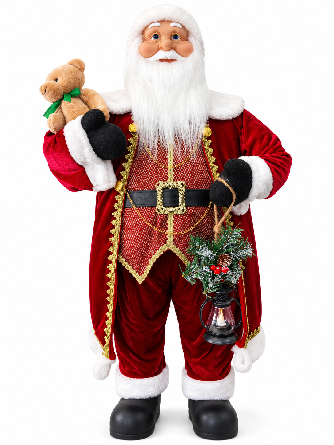 Vintage Santa with LED Lamp – 90 cm