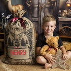 Rudolph Christmas Sack - Vintage Personalised Black/Red - 80cm x 53cm