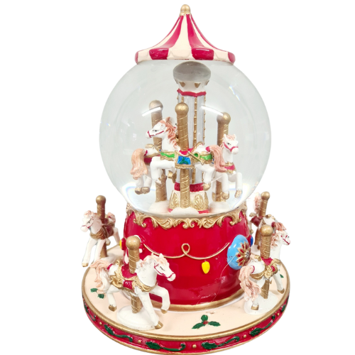 Musical Revolving Carousel Snow Globe – 22 cm